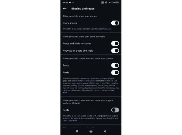 فعال کردن Share Story