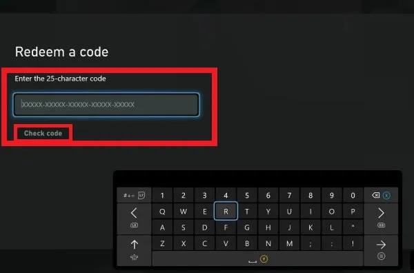 وارد کردن کد گیفت کارت ایکس باکس در قسمت Redeem
