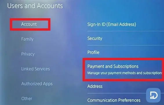  گزینه Payment and Subscription 