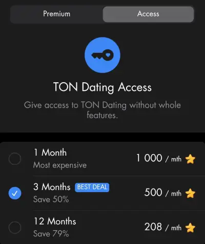 قیمت اکانت Access تون دیتنگ