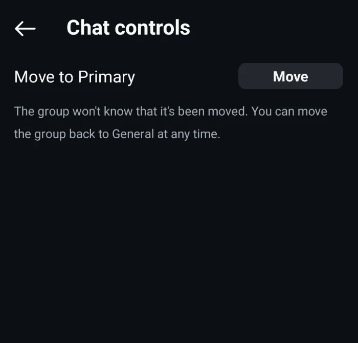 بخش Chat controls