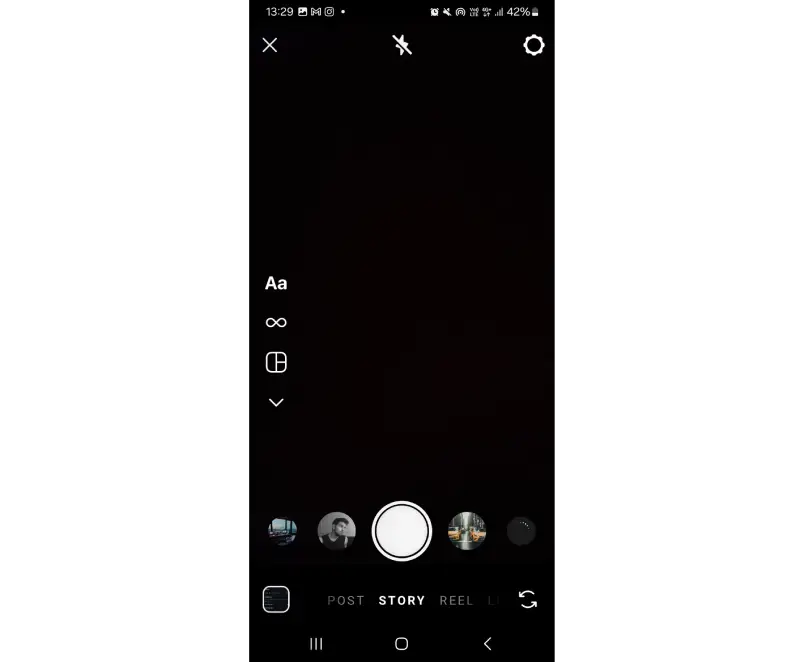 استوری گذاشتن از Camera roll