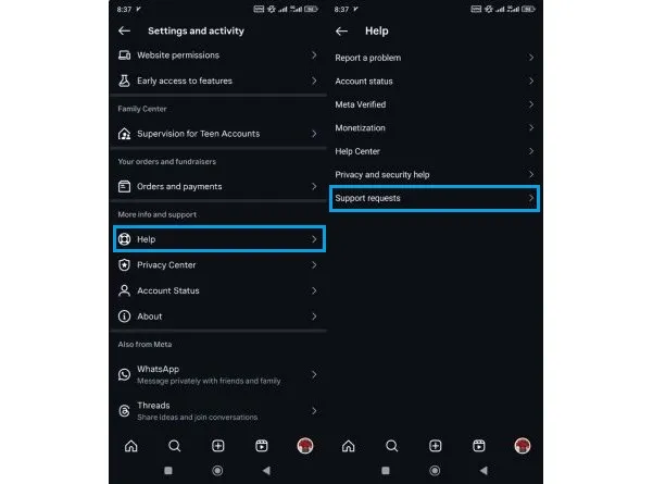 ثبت درخواست بازبینی در اینستاگرام