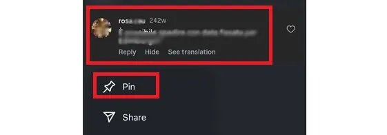پین کردن  کامنت اینستاگرام در اندروید