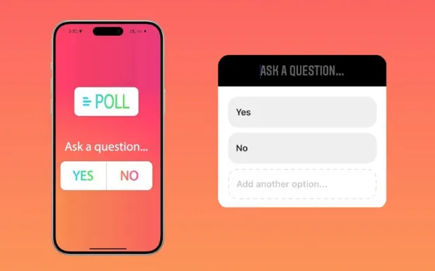 نظرسنجی در استوری اینستاگرام | استیکر Poll استوری