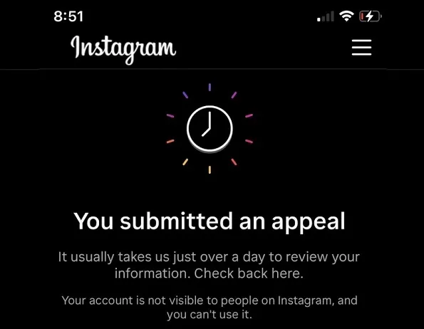 فرم اعتراض (Appeal) اینستاگرام