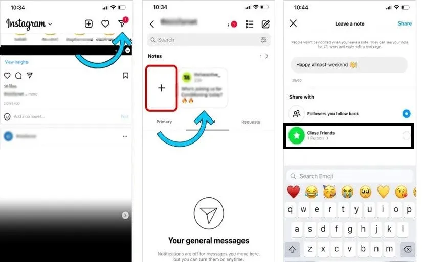 فعال کردن نوت اینستاگرام